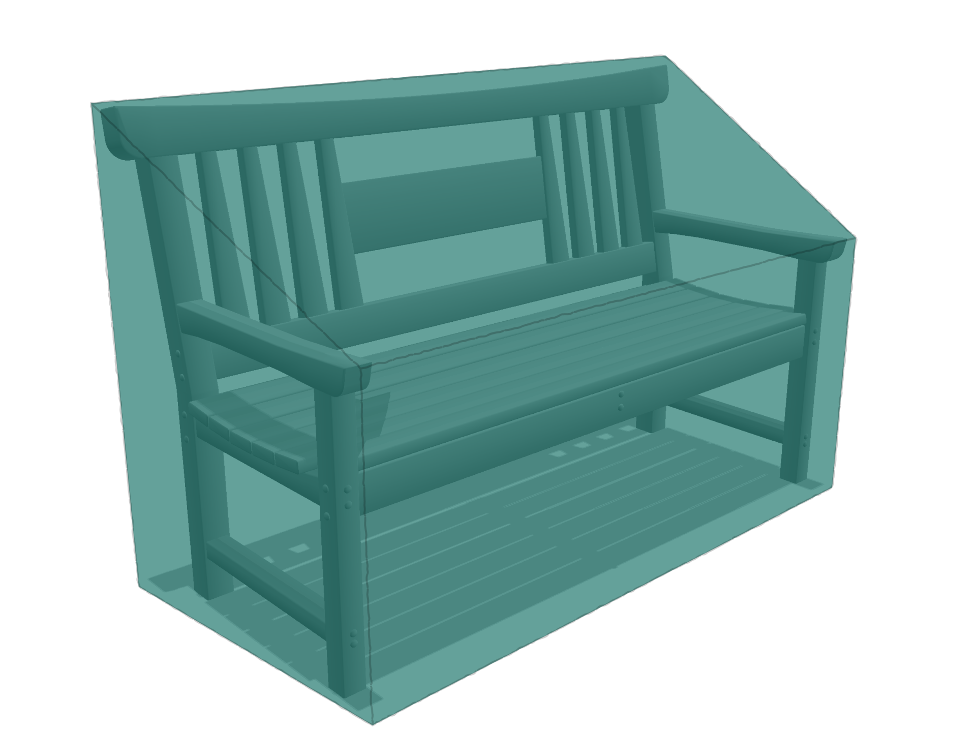 Banc de jardin en Membrane PVC 670gr/m² Vert industrie RAL 6026