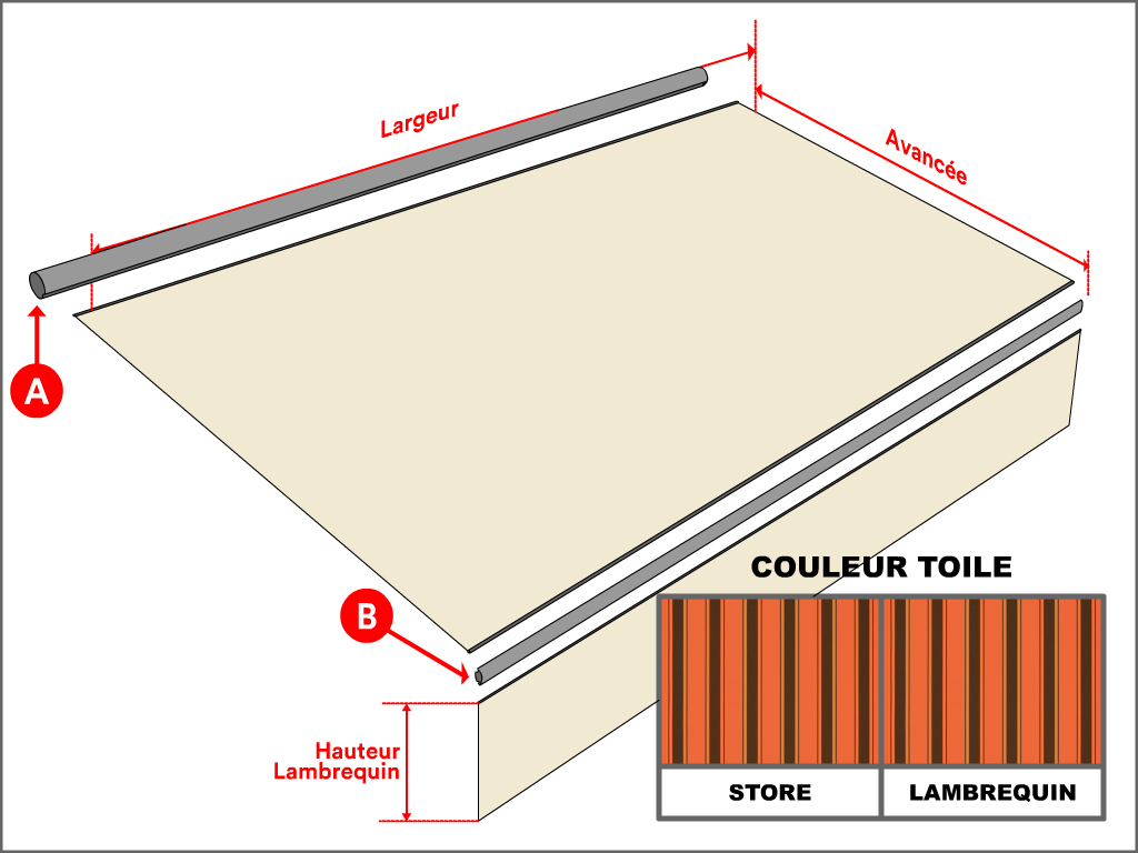 Toile pour store banne Dickson Orchestra Rayure fantaisie 0744 Chantilly  - 4x3m - remplacement toile de store banne