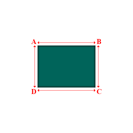 Bâche plate rectangle sur mesure en Membrane PVC 670gr/m² Vert industrie RAL 6026 - 2.00x1.45m
