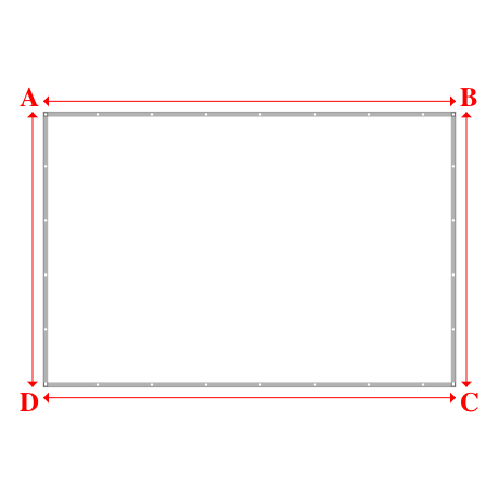 Bâche plate rectangle sur mesure en Membrane PVC 670gr/m² Blanc RAL 9016 - 4.50x3.00m