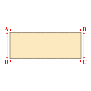Bâche plate rectangle sur mesure en Membrane PVC 670gr/m² Beige ral 1015 - 3.83x1.40m