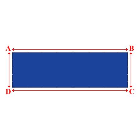 Bâche plate rectangle sur mesure en Membrane PVC 670gr/m² Bleu foncé RAL 5002 - 8.00x2.42m