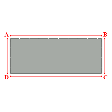 Bâche plate rectangle sur mesure en Membrane PVC 670gr/m² Gris clair RAL 7038 - 4.89x1.90m