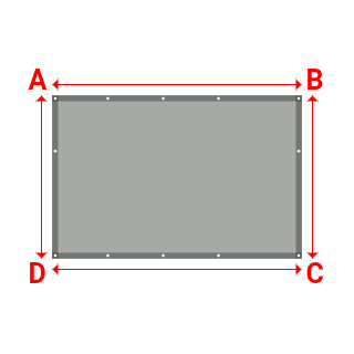 Bâche plate rectangle sur mesure en Membrane PVC 670gr/m² Gris clair RAL 7038 - 2.25x1.47m