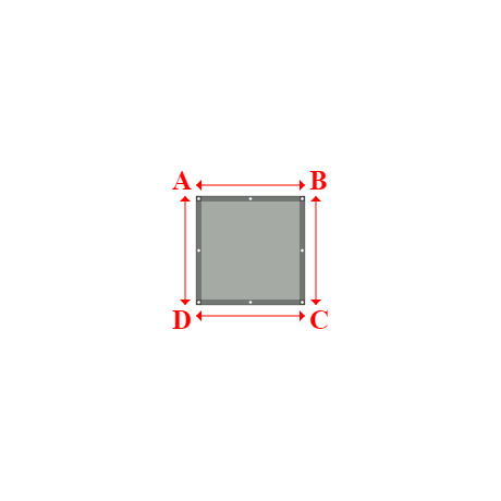 Bâche plate rectangle sur mesure en Membrane PVC 670gr/m² Gris clair RAL 7038 - 1.00x1.00m