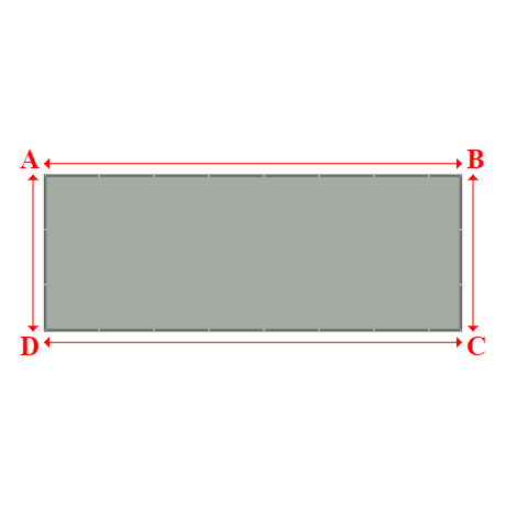 Bâche plate rectangle sur mesure en Membrane PVC 670gr/m² Gris clair RAL 7038 - 8.00x3.00m