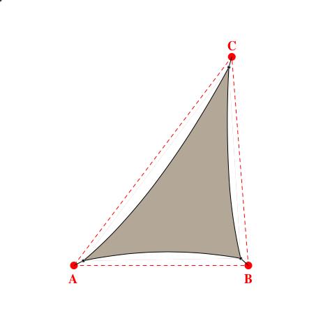 Voile d'ombrage triangle en Soltis Perform 92 Taupe 92-50850 - 4,51x5,48x6,94m