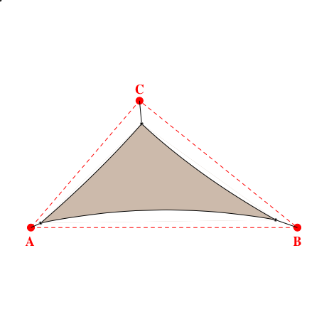 Voile d'ombrage triangle en Soltis Lounge 96 Sandy beige 96-2135 - 6,61x4,63x3,98m