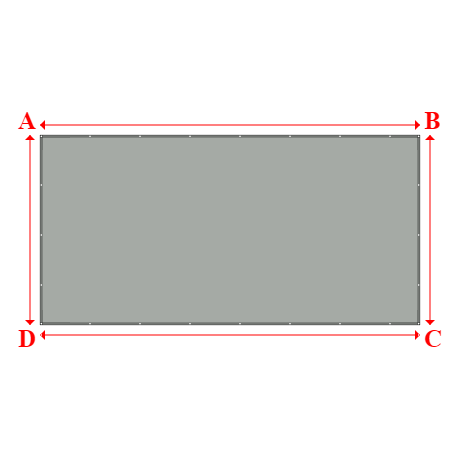 Bâche plate rectangle sur mesure en Membrane PVC 670gr/m² Gris clair RAL 7038 - 7.00x3.50m