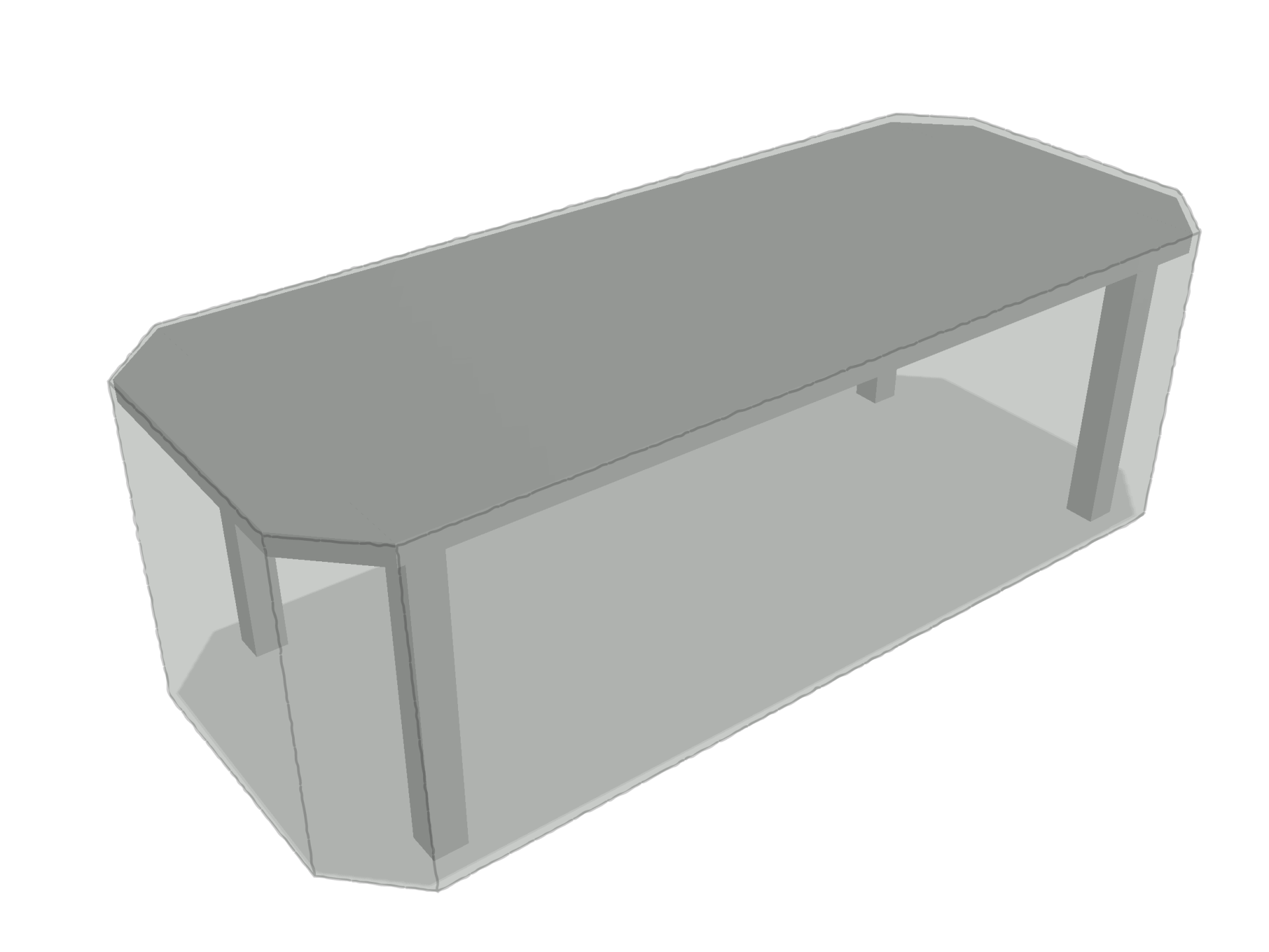 Table de jardin octogonale en Membrane PVC 670gr/m² Gris clair RAL 7038