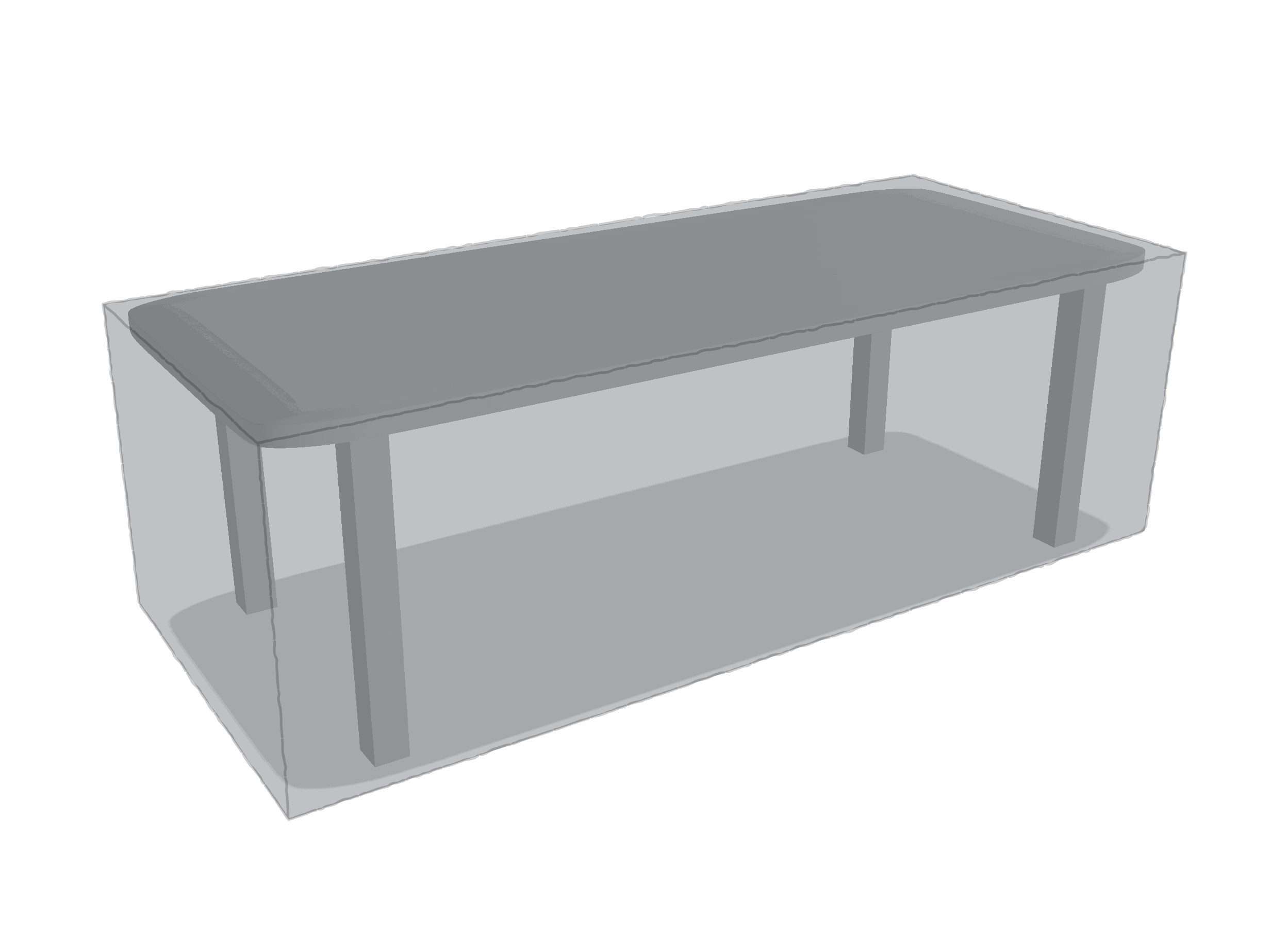 Table de jardin rectangle en POLY420 Gris