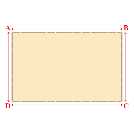 Bâche plate rectangle sur mesure en Membrane PVC 670gr/m² Beige ral 1015 - 4.50x2.85m