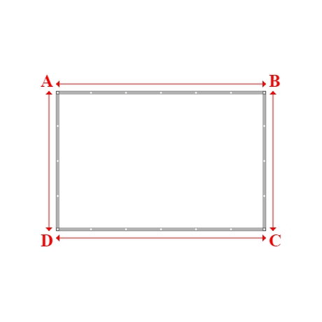 Bâche plate rectangle sur mesure en Membrane PVC 670gr/m² Blanc RAL 9016 - 3.00x2.00m