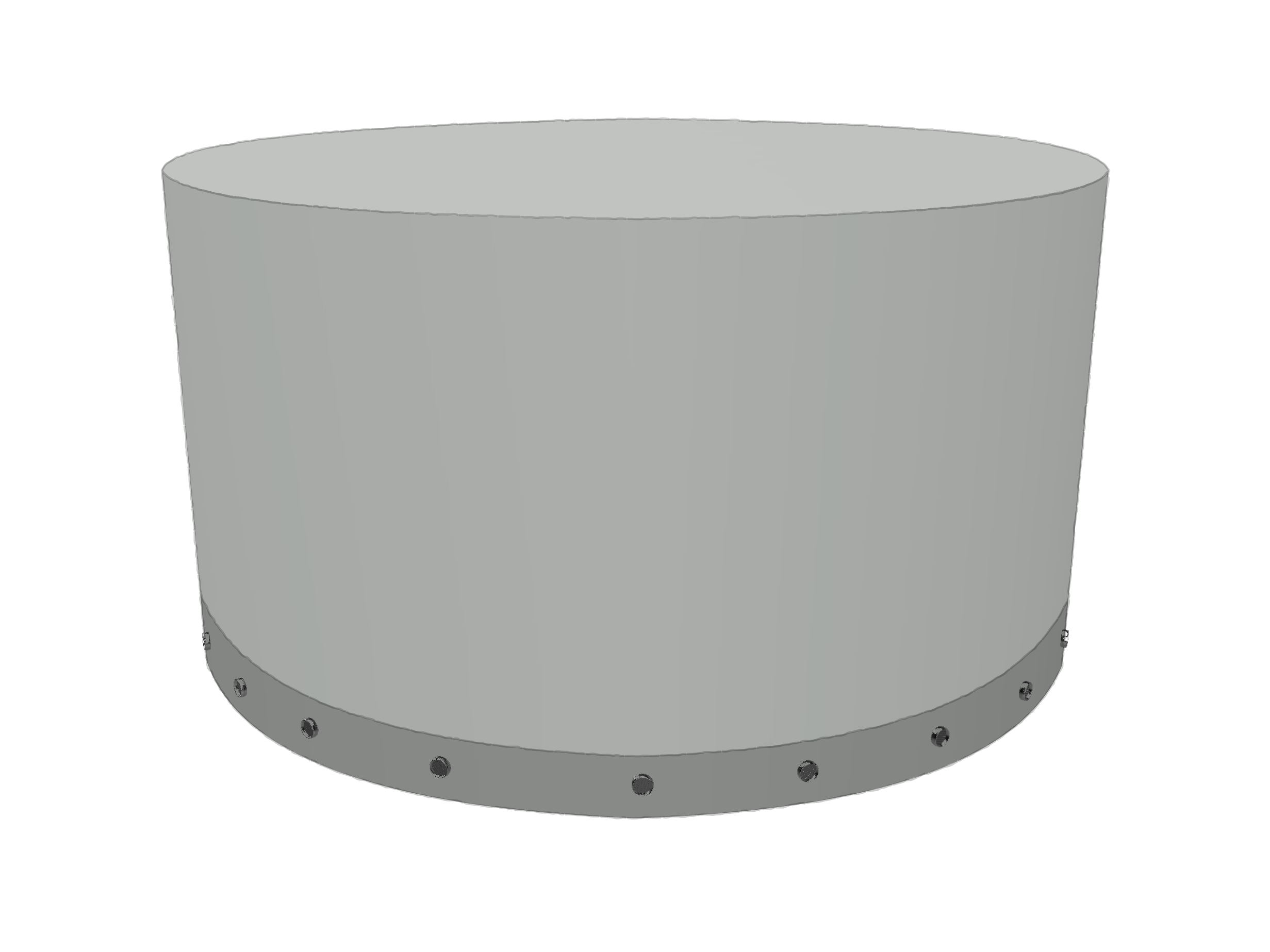 Housse Ronde en Membrane PVC 670gr/m² Gris clair RAL 7038