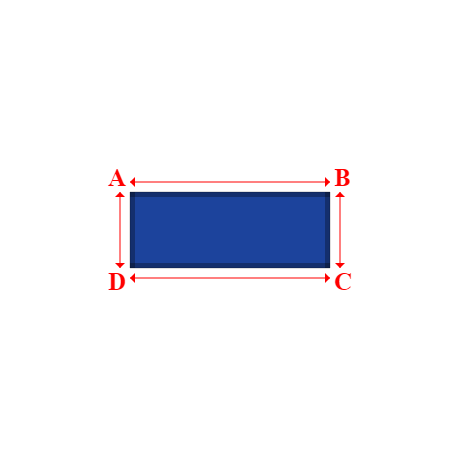 Bâche plate rectangle sur mesure en Membrane PVC 670gr/m² Bleu foncé RAL 5002 - 2.00x0.76m