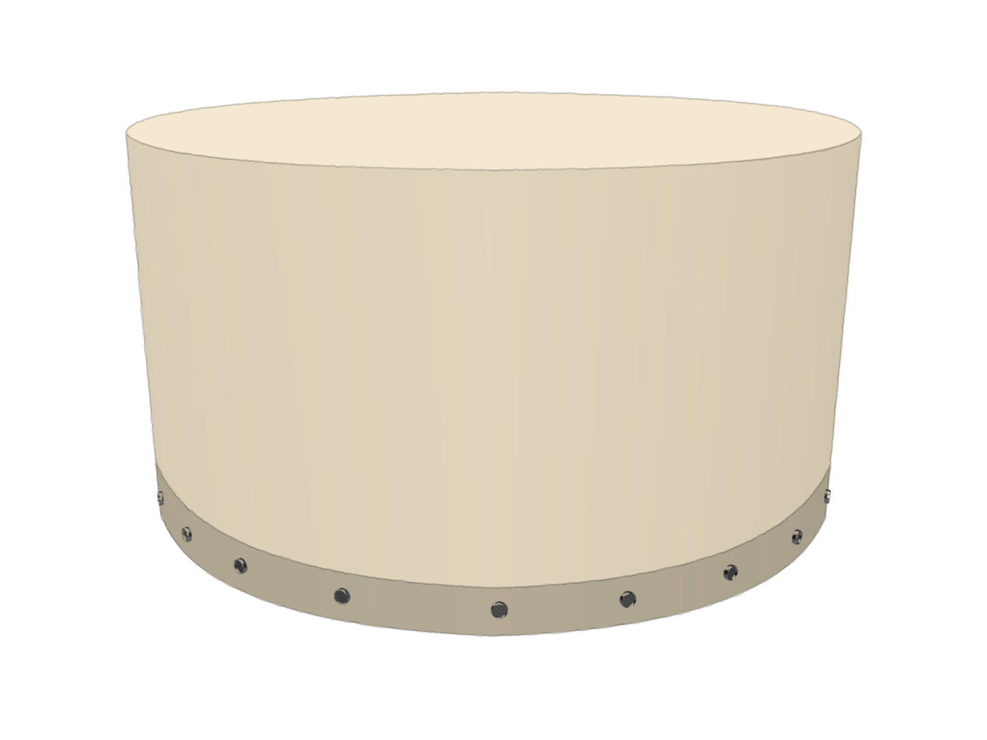 Housse Ronde en Membrane PVC 670gr/m² Beige ral 1015