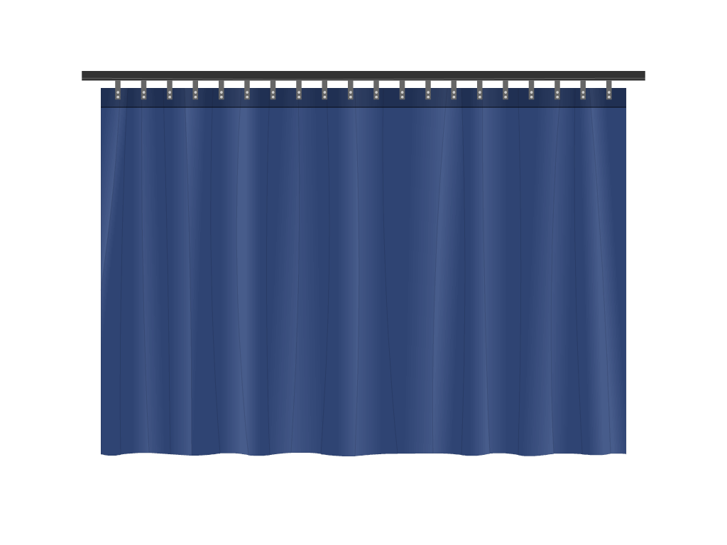 Rideau de séparation sur mesure en Membrane PVC 670gr/m² Bleu foncé RAL 5002 - 2x1m