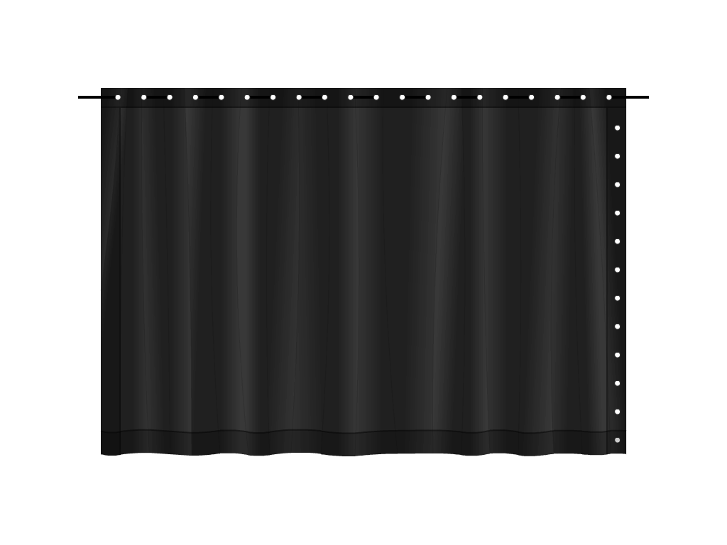 Rideau de séparation sur mesure en Membrane PVC 670gr/m² Noir RAL 9005 - 2x1m