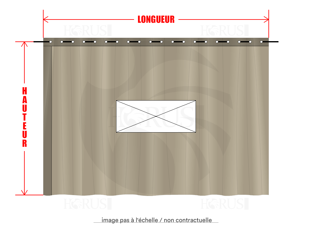 Rideau de séparation sur mesure en Membrane PVC 670gr/m² Beige ral 1015 - 2x1m