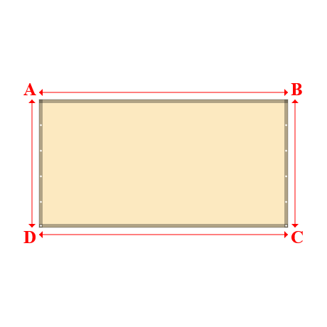 Bâche plate rectangle sur mesure en Membrane PVC 670gr/m² Beige ral 1015 - 3.50x1.80m