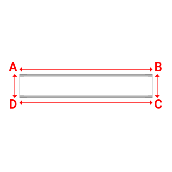 Bâche plate rectangle sur mesure en Membrane PVC 670gr/m² Blanc RAL 9016 - 3.07x0.54m