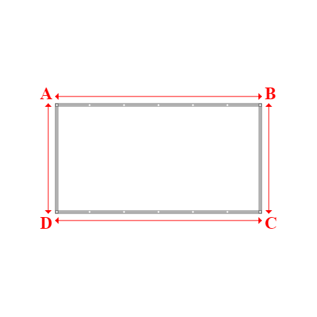 Bâche plate rectangle sur mesure en Membrane PVC 670gr/m² Blanc RAL 9016 - 3.00x1.60m