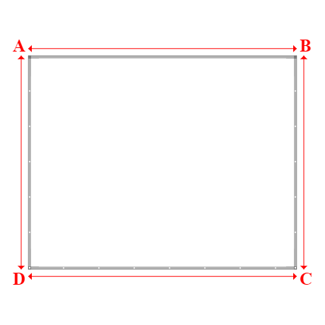 Bâche plate rectangle sur mesure en Membrane PVC 670gr/m² Blanc RAL 9016 - 4.90x3.90m