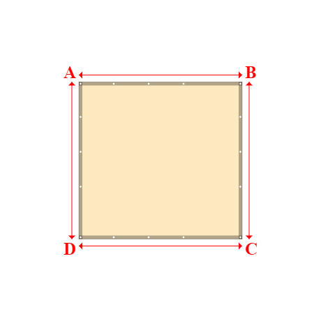 Bâche plate rectangle sur mesure en Membrane PVC 670gr/m² Beige ral 1015 - 2.34x2.25m