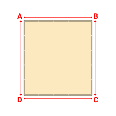 Bâche plate rectangle sur mesure en Membrane PVC 670gr/m² Beige ral 1015 - 2.30x2.53m
