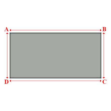 Bâche plate rectangle sur mesure en Membrane PVC 670gr/m² Gris clair RAL 7038 - 4.00x2.00m
