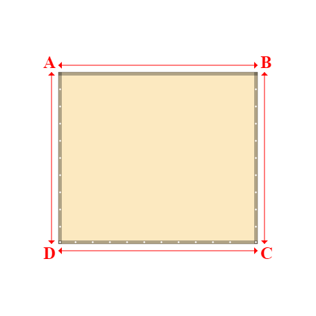 Bâche plate rectangle sur mesure en Membrane PVC 670gr/m² Beige ral 1015 - 2.90x2.50m