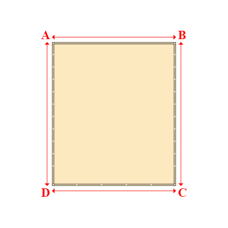 Bâche plate rectangle sur mesure en Membrane PVC 670gr/m² Beige ral 1015 - 2.50x2.90m
