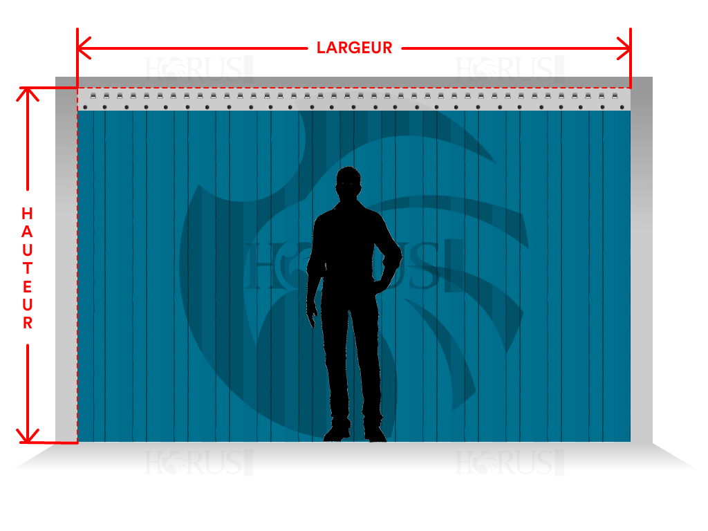 Porte à lamelles transparente sur mesure - 1.2x2m