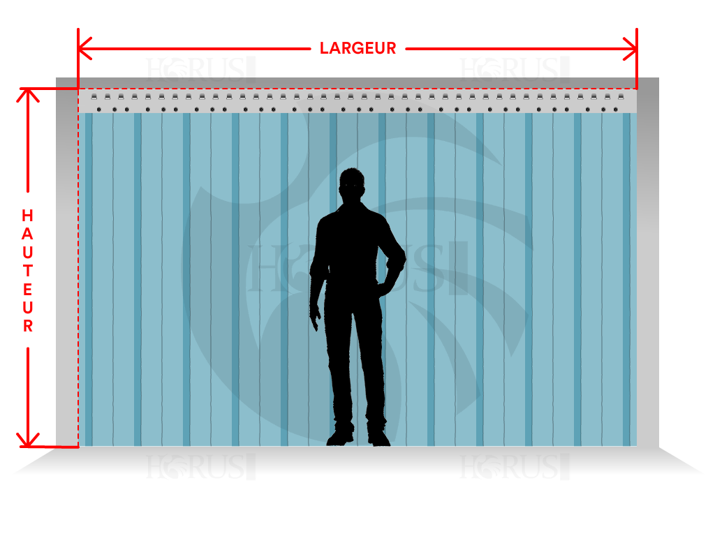 Porte à lamelles transparente sur mesure - 1.2x2m