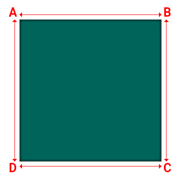 Bâche plate rectangle sur mesure en Membrane PVC 670gr/m² Vert industrie RAL 6026 - 3.96x3.96m