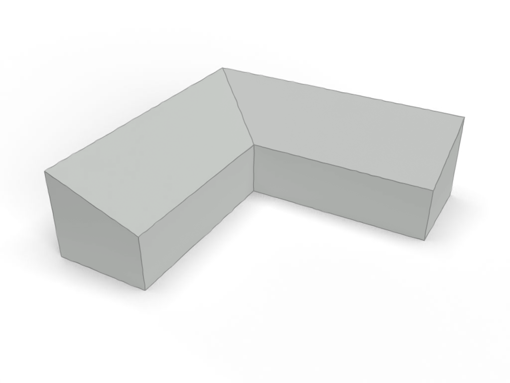 Quadrilatère trapézoïdale L en Membrane PVC 670gr/m² Gris clair RAL 7038