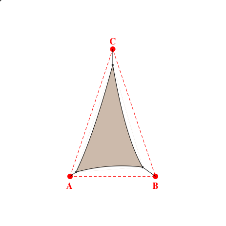Voile d'ombrage triangle en Soltis Lounge 96 Sandy beige 96-2135 - 2,73x4,35x4,64m