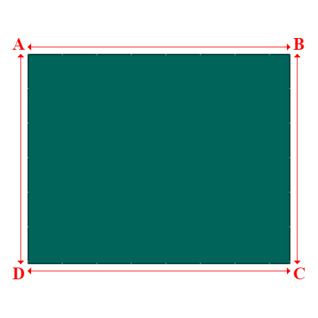 Bâche plate rectangle sur mesure en Membrane PVC 670gr/m² Vert industrie RAL 6026 - 10.00x8.00m