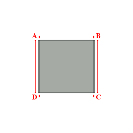 Bâche plate rectangle sur mesure en Membrane PVC 670gr/m² Gris clair RAL 7038 - 1.95x1.84m
