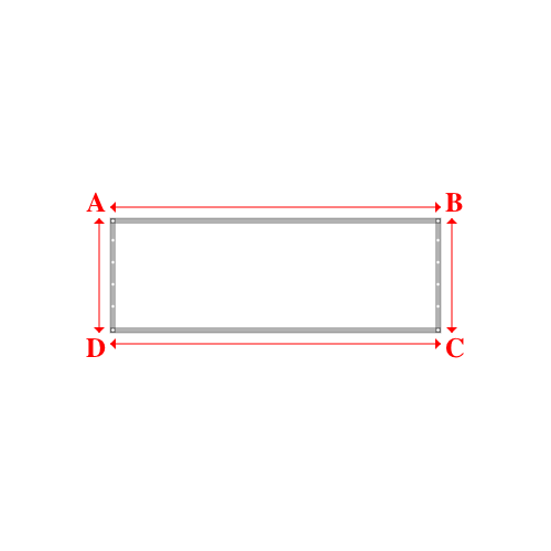 Bâche plate rectangle sur mesure en Membrane PVC 670gr/m² Blanc RAL 9016 - 3.00x1.04m