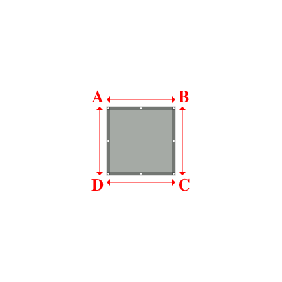 Bâche plate rectangle sur mesure en Membrane PVC 670gr/m² Gris clair RAL 7038 - 1.00x1.00m