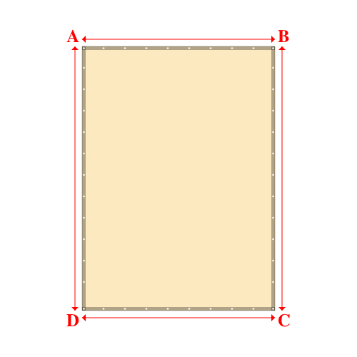 Bâche plate rectangle sur mesure en Membrane PVC 670gr/m² Beige ral 1015 - 2.70x3.70m