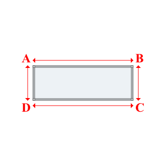 Bâche plate rectangle sur mesure en Toile PVC 530 gr/m² - ignifugée M1, toile PVC Etanche Blanc - 2.00x0.70m