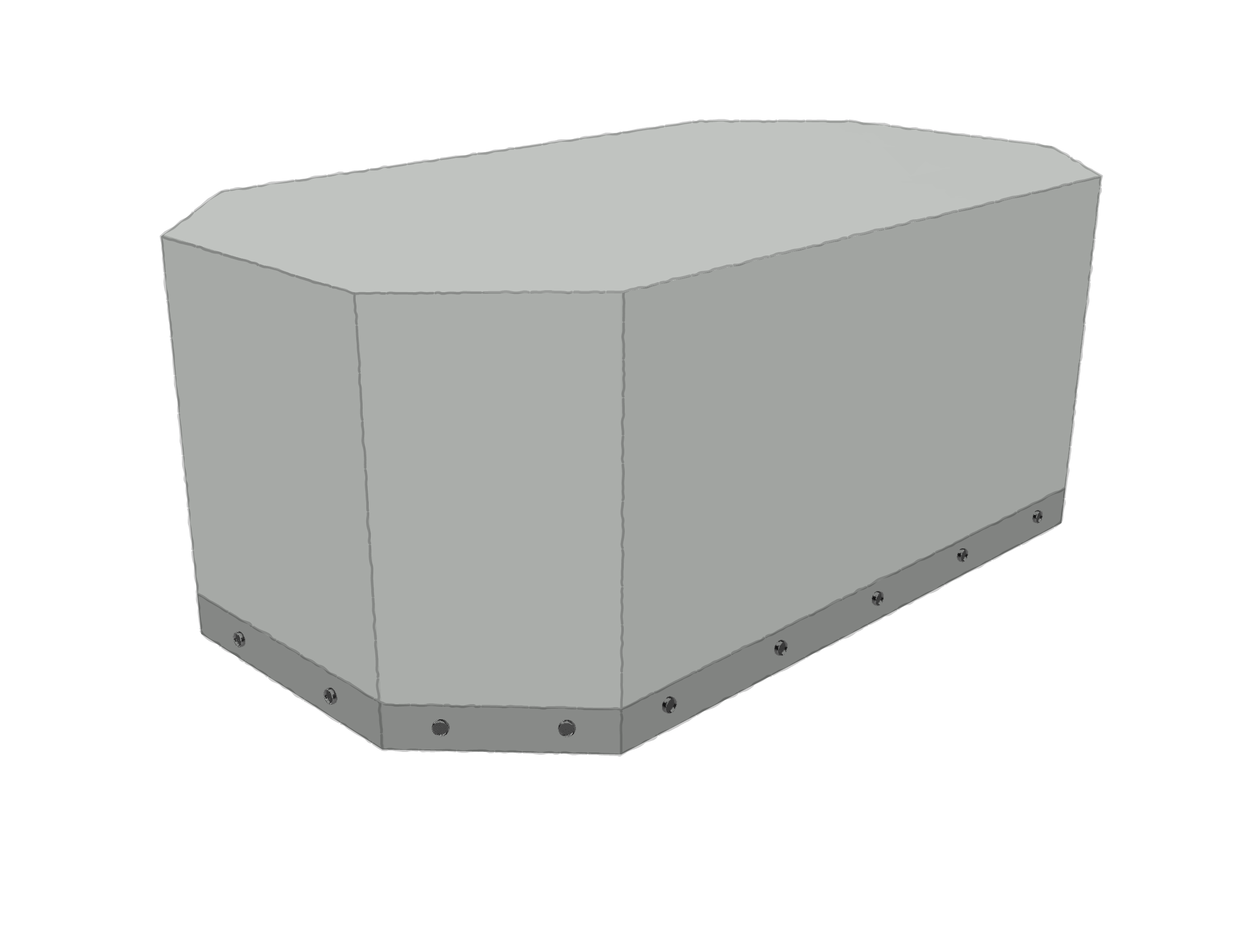 Housse Octogonale en Membrane PVC 670gr/m² Gris clair RAL 7038