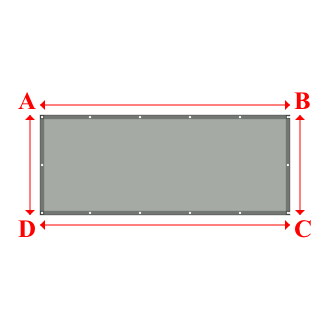 Bâche plate rectangle sur mesure en Membrane PVC 670gr/m² Gris clair RAL 7038 - 3.00x1.20m