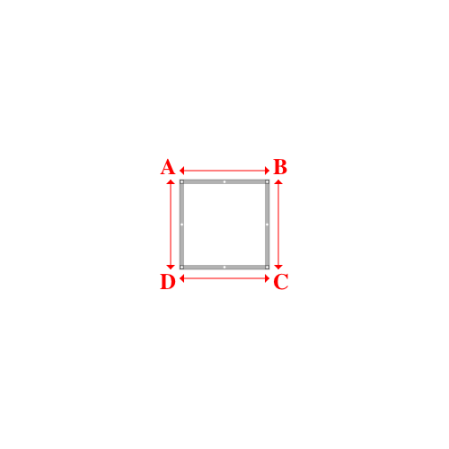 Bâche plate rectangle sur mesure en Membrane PVC 670gr/m² Blanc RAL 9016 - 1.00x1.00m