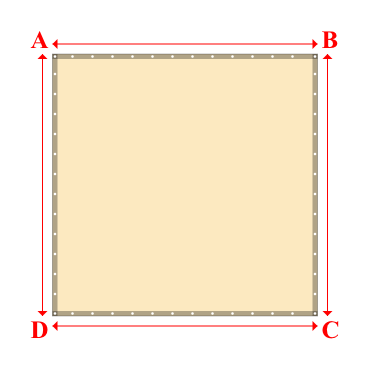 Bâche plate rectangle sur mesure en Membrane PVC 670gr/m² Beige ral 1015 - 2.65x2.62m
