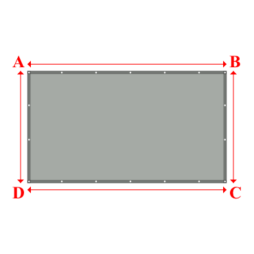 Bâche plate rectangle sur mesure en Membrane PVC 670gr/m² Gris clair RAL 7038 - 3.20x1.80m