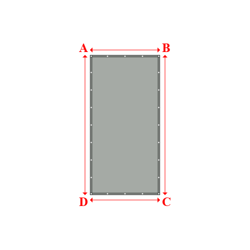 Bâche plate rectangle sur mesure en Membrane PVC 670gr/m² Gris clair RAL 7038 - 1.40x2.80m