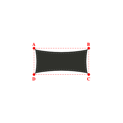 Voile d'ombrage rectangle en Soltis Horizon 86 Noir profond 86-51176 - 2,85x1,28x2,85x1,28m